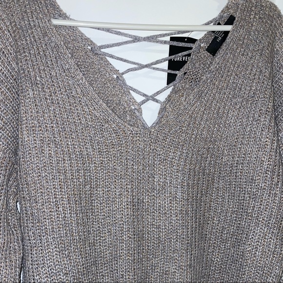 NWT Forever 21 Lace Up Sweater M - Picture 5 of 11